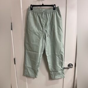 Mint Green Vegan Leather Calvin Klein womem Pants